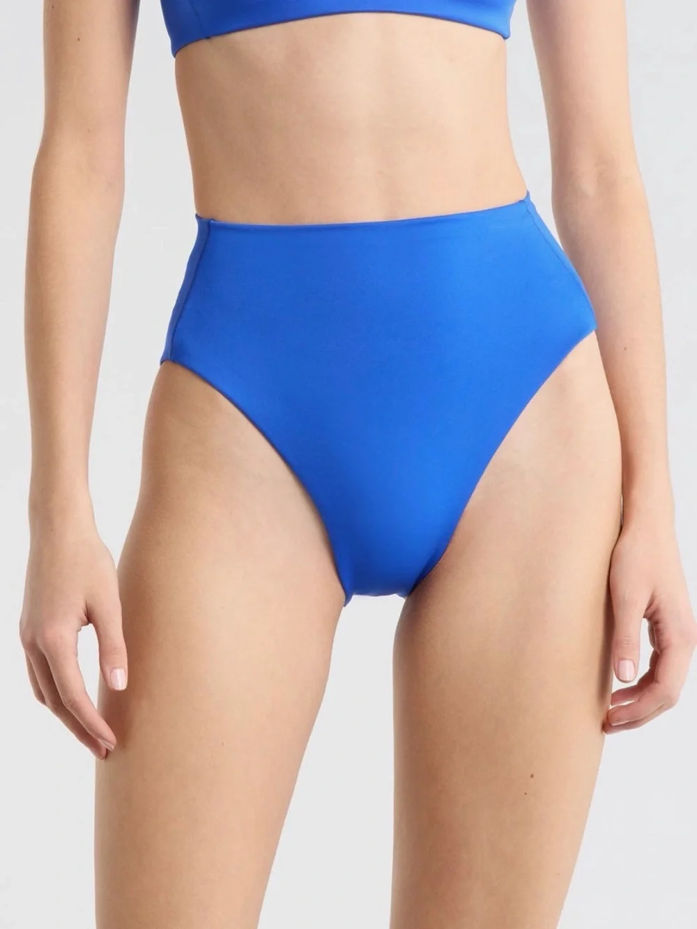 LEFT ON FRIDAY Hi Hi High Waist Bikini Bottoms First Place Blue Sz M NWT